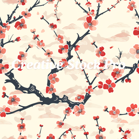 Japanese Spring Blossom Seamless Papers