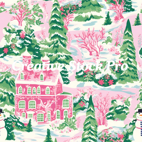 Festive Preppy Christmas Seamless Designs