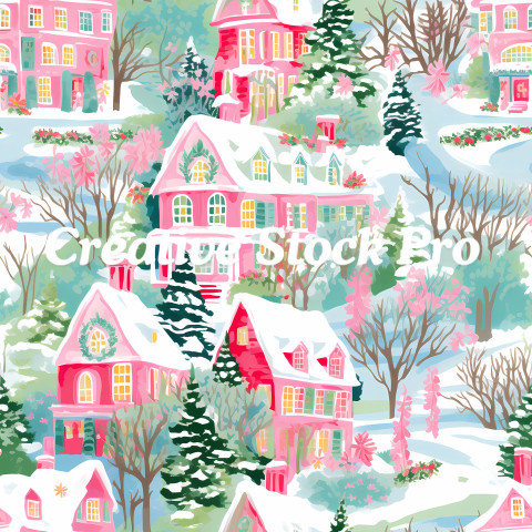 Tinsel Star Christmas Seamless Patterns